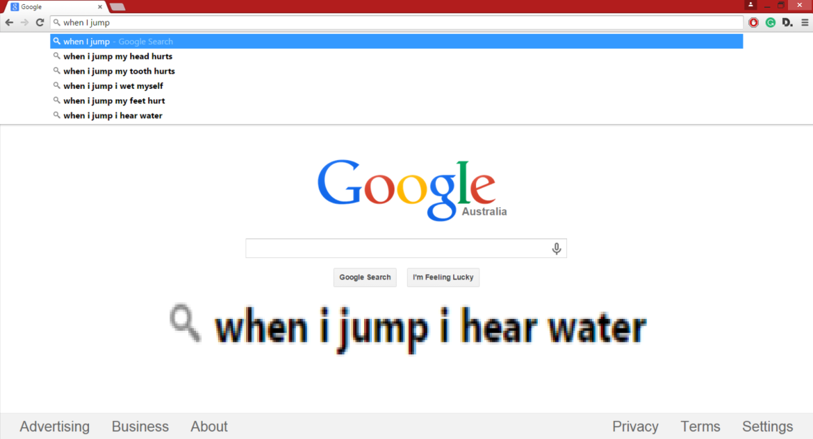 30 when I jump I hear water